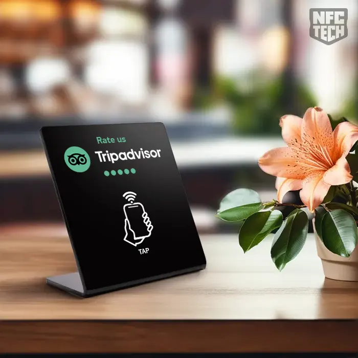 Tripadvisor Reviews Stand NFC μεγάλο χωρίς Λογότυπο - Μαύρο