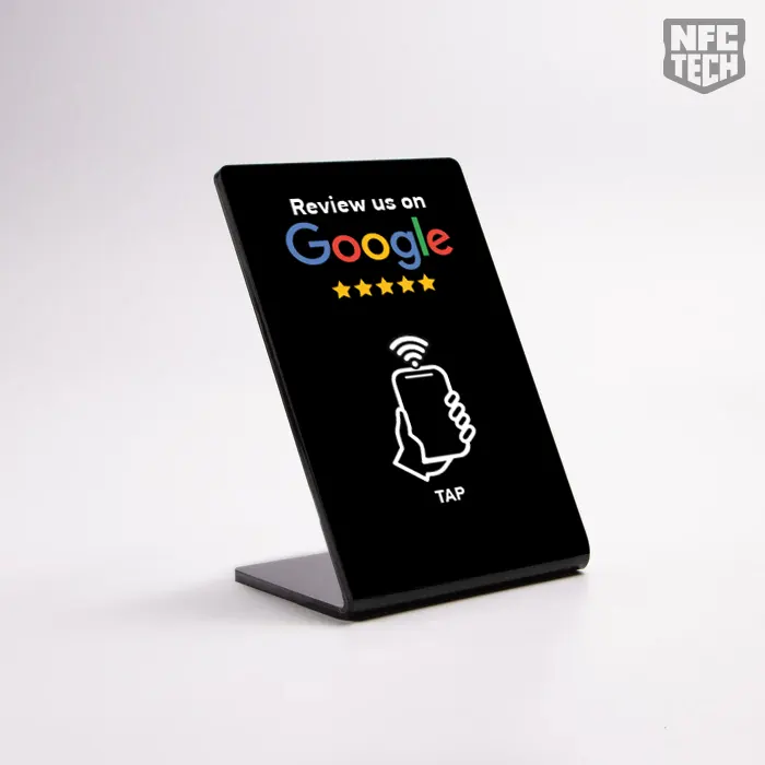 Μαύρο NFC Stand 12,5 X 7,5 cm για Google Review, χωρίς λογότυπο και QR code