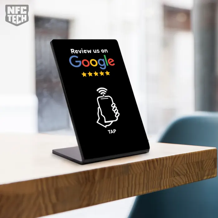 Google Reviews Stand NFC μικρό χωρίς Λογότυπο - Λευκό