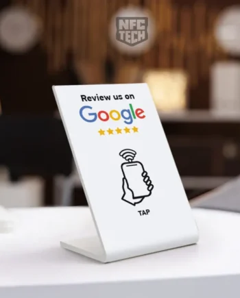 Google Reviews Stand NFC μικρό χωρίς Λογότυπο - Λευκό