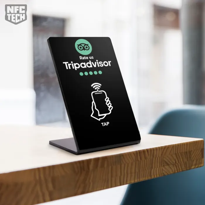 Tripadvisor Review Stands NFC μικρό χωρίς Λογότυπο - Μαύρο