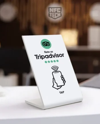 Reviews Stand NFC για Tripadvisor κριτικες σε λευκο χρωμα