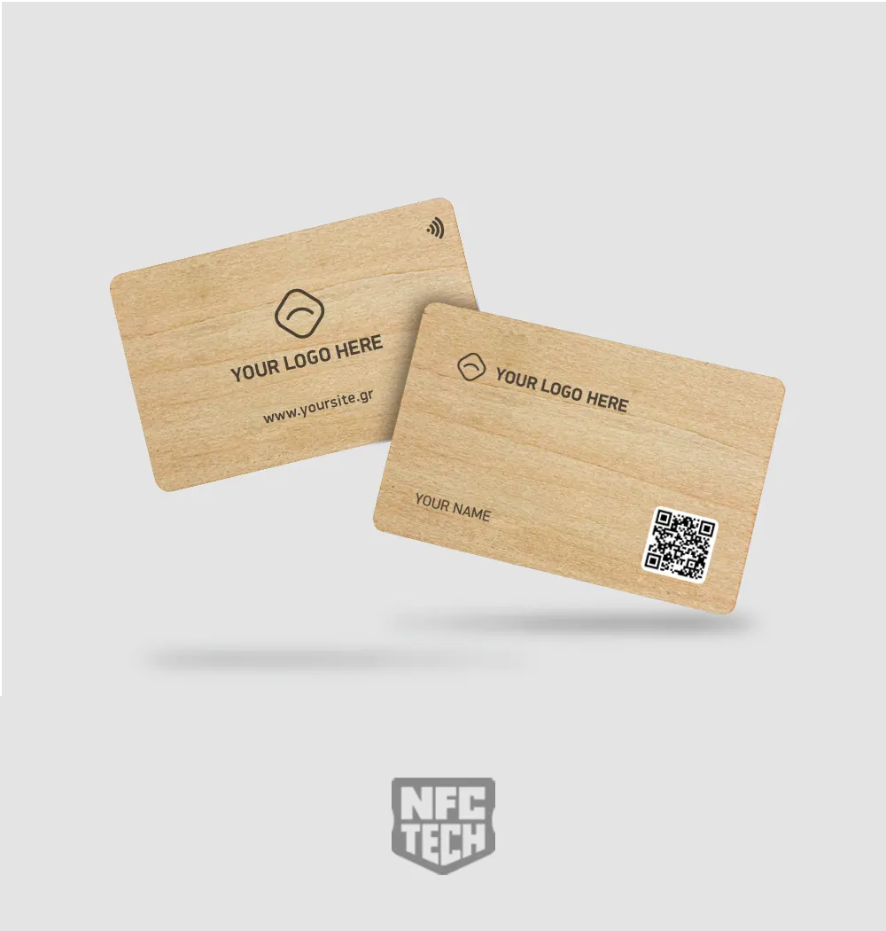 Επαγγελματική Κάρτα NFC Bamboo Wood Base
