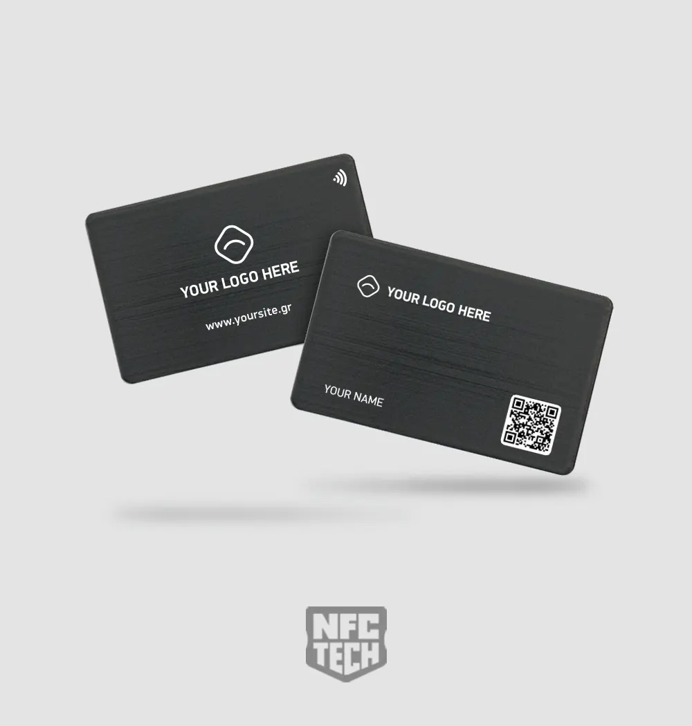 NFC Business Card Brushed Metal Black