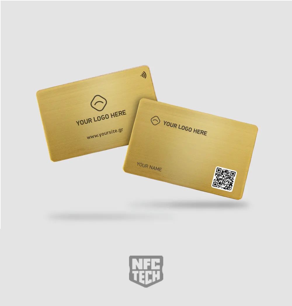 Digital Business Card NFC Brushed Metal Gold