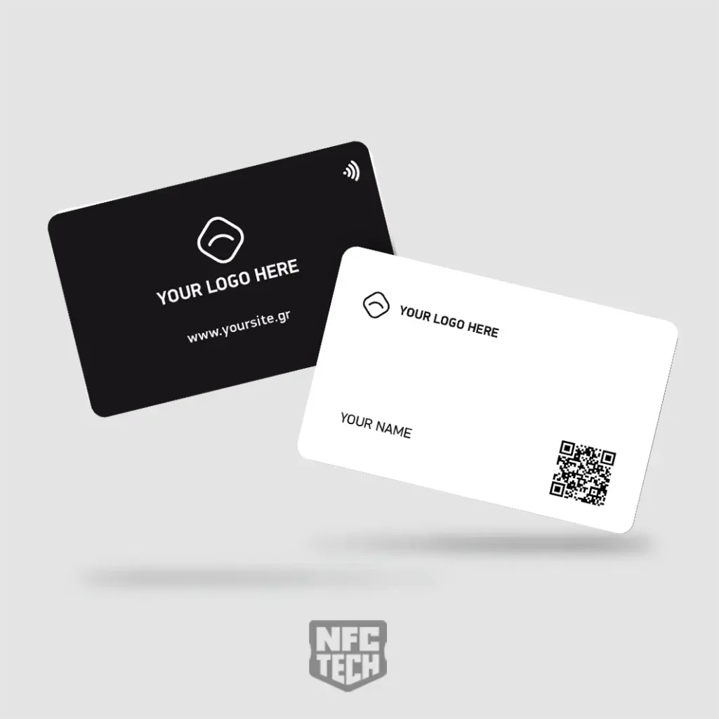 NFC Digital Business Card - Μαύρη / Λευκή PVC: Ο σύγχρονος τρόπος για να μοιράζεστε τα επαγγελματικά σας στοιχεία με άνεση και στυλ.